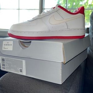 Nike Kids White and Red Sneakers